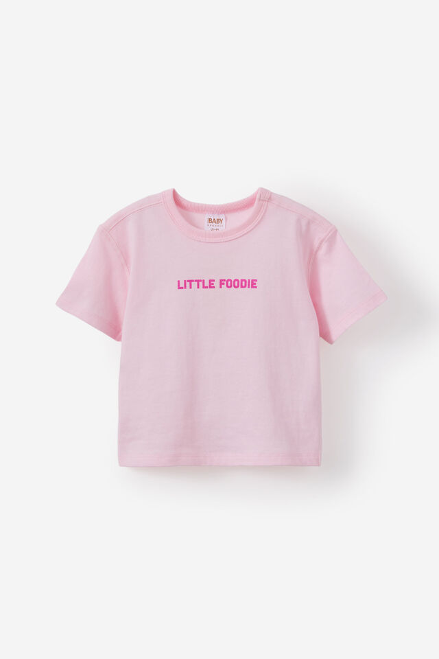 Baby Essential Short Sleeve Graphic Tee, TEA PARTY PINK/LITTLE FOODIE