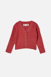 Carrie V Neck Cardigan, LUCKY RED