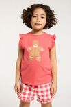 Stacey Flutter Pyjama Set Personalised, ANTHURIUM RED/GINGERBREAD GINGHAM - alternate image 4