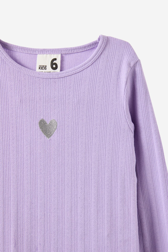 Fitted Ls Essential Top, LILAC MOOD/HEART