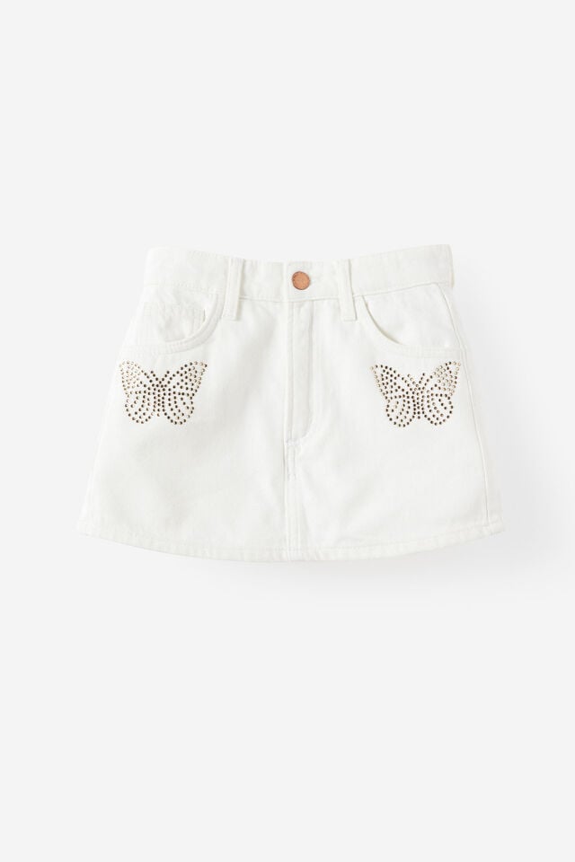 Alayna Aline Denim Skort, HAYMAN ECRU/BUTTERFLY BLING