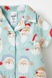 Baby Woven Pj Set, BARBER BLUE/SANTA FACES - alternate image 2