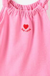 Baby Textured Ruffle Playsuit, STRAWBERRY MILK - example image 2