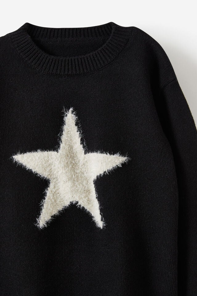 Jen Knit Jumper, BLACK/STAR