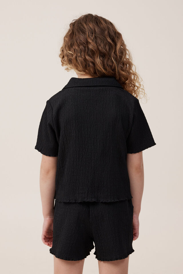 Amelie Short Sleeve Shirt, BLACK