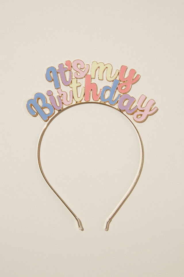 Birthday Headband, PASTEL RAINBOW ENAMEL