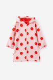 Kids Zip Thru Hooded Towel - Personalised, BALLET PINK/POP RED SPOT - example image 2