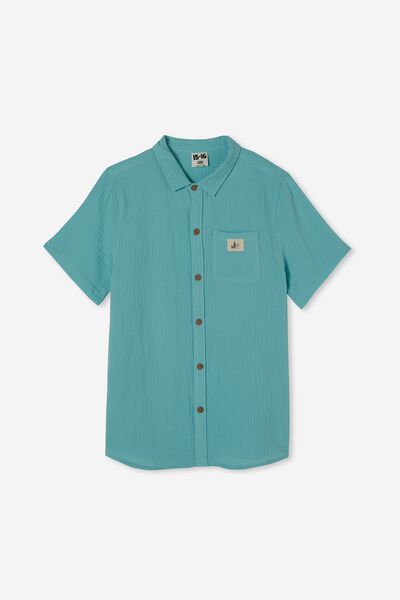 St Tropez Short Sleeve Shirt, HEAVEN BLUE / CHEESECLOTH