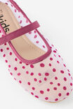 Kids Ballet Flat, VINTAGE LILAC MESH/FLOCKED SPOTS - example image 2