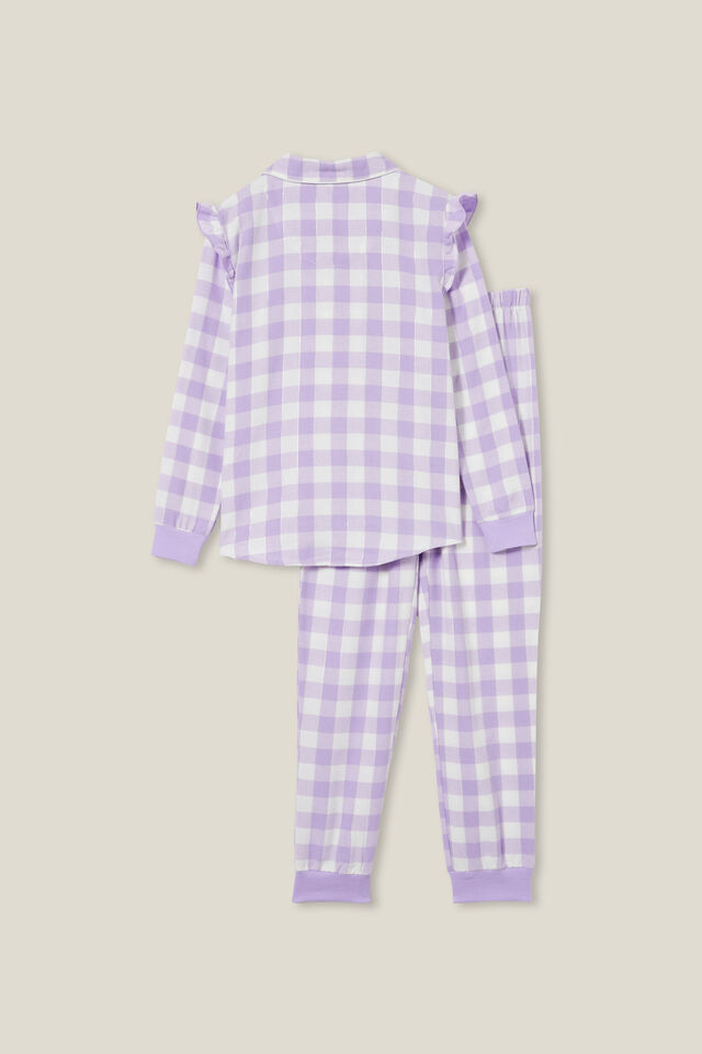 Angeline Long Sleeve Pyjama Set, LILAC DROP/LUREX GINGHAM