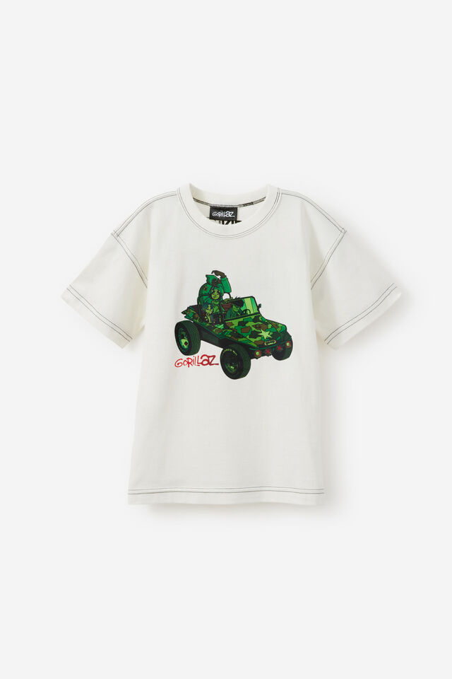 Gorillaz Music Drop Shoulder SS Tee, LCN WMG VANILLA/GORILLAZ