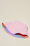 Kids Reversible Bucket Hat, BLUSH PINK/LAVENDER DREAMS STRIPE - alternate image 2