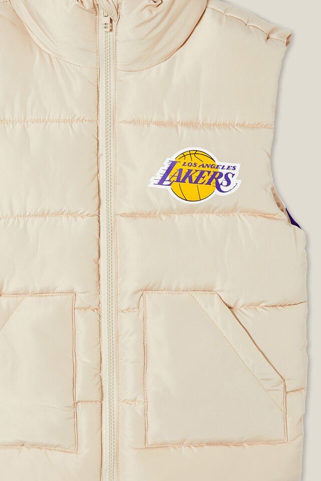 License Longline Puffer Vest, LCN NBA RAINY DAY/LAKERS