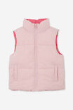 Jamie Reversible Puffer Vest, MARSHMALLOW/FUCHSIA BOOM - alternate image 1