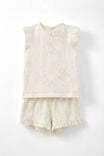 Stacey Flutter Short Sleeve Pyjama Set Licensed, LCN DIS DARK VANILLA/BALLET PRINCESSES - alternate image 1