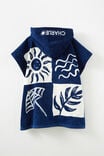 Kids Hooded Towel - Personalised, IN THE NAVY/BEACH - alternate image 3