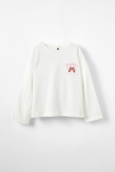 Piper Long Sleeve Tee, VANILLA/BALLERINA CLUB