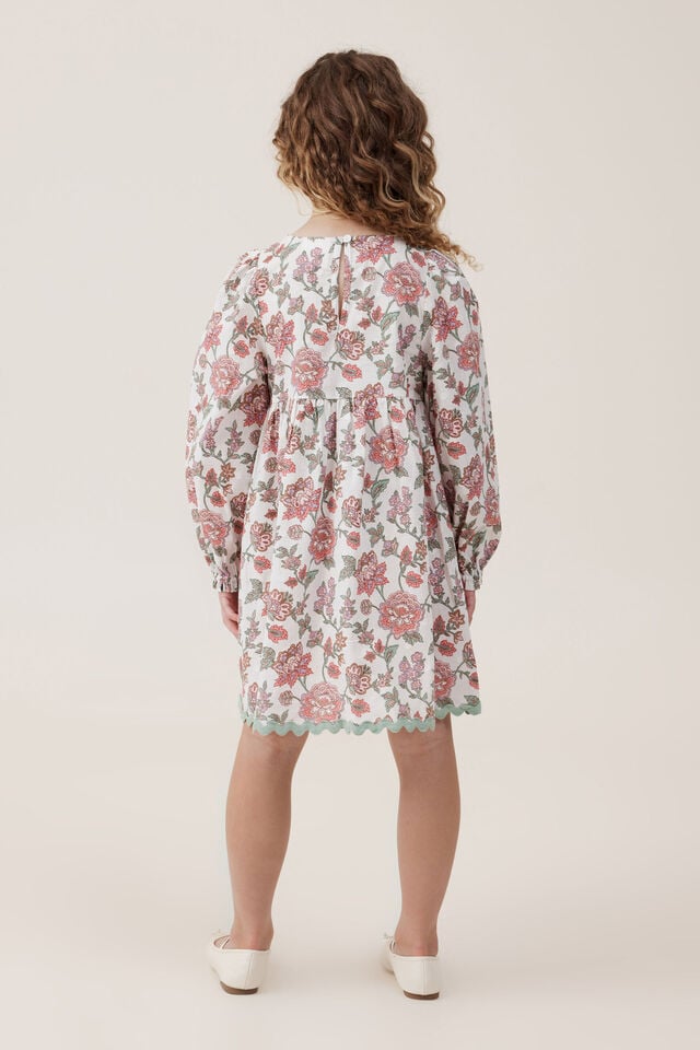 Addison Long Sleeve Dress, VANILLA/FRIDA FOLK FLORAL