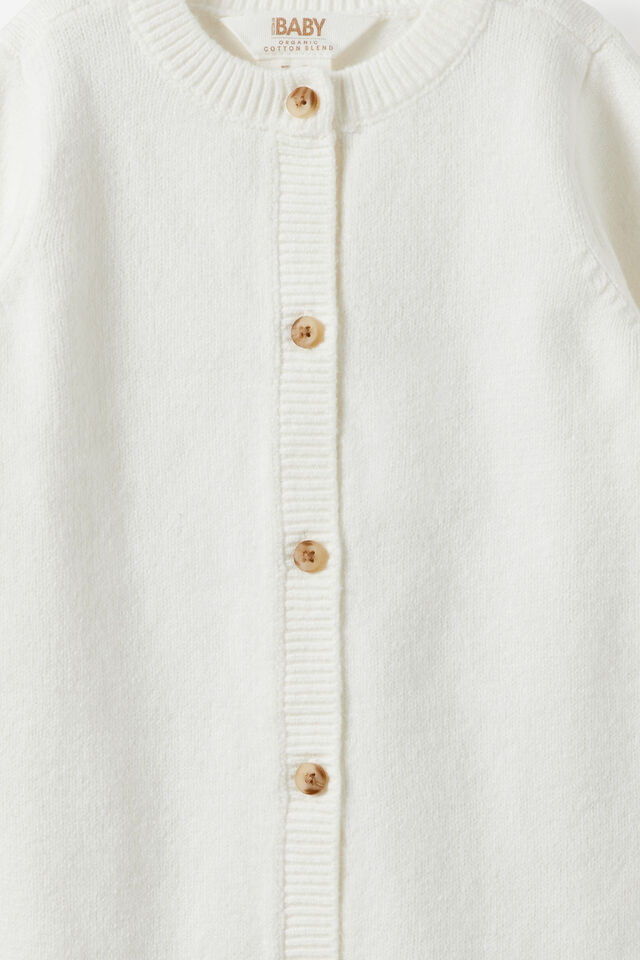 Baby Organic Knit Blend Long Sleeve All In One, MILK