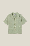 Cabana Short Sleeve Shirt, DEEP SAGE/VANILLA TILE EMBROIDERY - alternate image 5