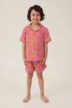 Riley Kids Unisex Short Sleeve Pyjama Set, ANTHURIUM RED/GINGERBREAD CANDY STRIPE - alternate image 4