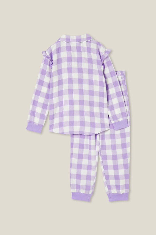 Angie Long Sleeve Pyjama Set, LILAC DROP/LUREX GINGHAM