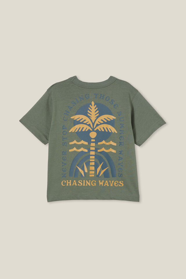 Jonny Short Sleeve Graphic Print Tee, SWAG GREEN/CHASING WAVES