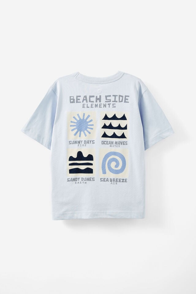 Jonny Short Sleeve Graphic Print Tee, MORNING BLUE/WINTER GREY BEACH SIDE ELEMENTS