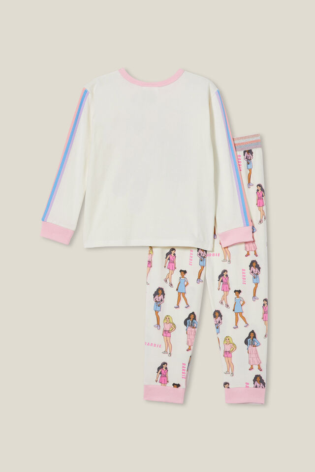 Ava Long Sleeve Pyjama Set Licensed, LCN MAT VANILLA/BARBIE PARTY