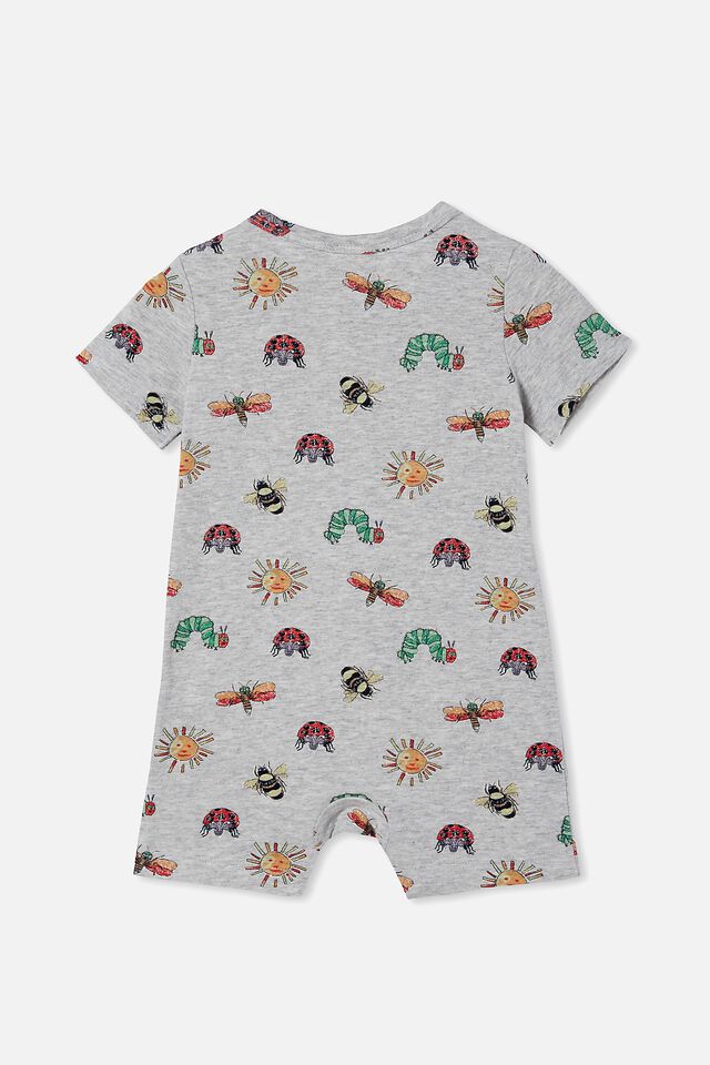 The Short Sleeve Romper License, LCN HUN CLOUD MARLE/HUNGRY INSECTS