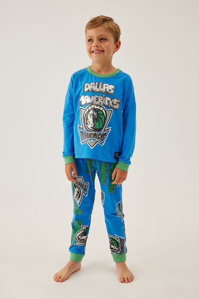 Ace Long Sleeve Pyjama Set Licensed, LCN NBA BLUE PUNCH/DALLAS MAVERICKS