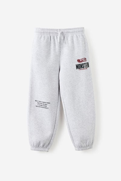License Sammy Relax Trackpant, LCN MAT GREY MARLE/ HOT WHEELS MONSTER TRUCKS