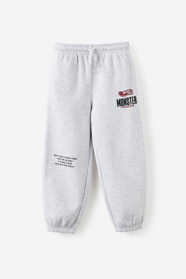 License Sammy Relax Trackpant, LCN MAT GREY MARLE/ HOT WHEELS MONSTER TRUCKS