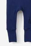 Growie Long Sleeve Zip All In One Romper, DENIM NAVY/TINY TREAT - example image 3