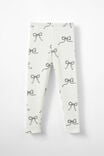 Maya Fleece Legging, VANILLA/BOWS - alternate image 1