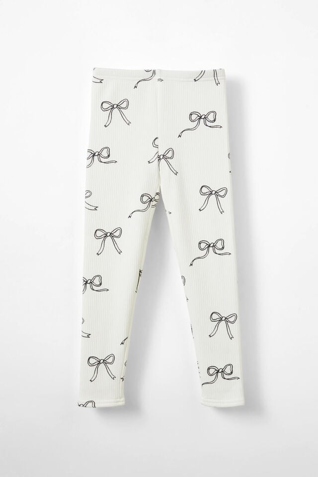 Maya Fleece Legging, VANILLA/BOWS