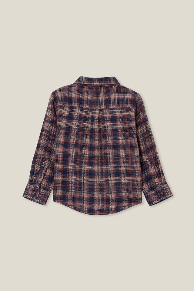 Rugged Long Sleeve Shirt, CRUSHED BERRY/TAUPY BROWN WAFFLE PLAID