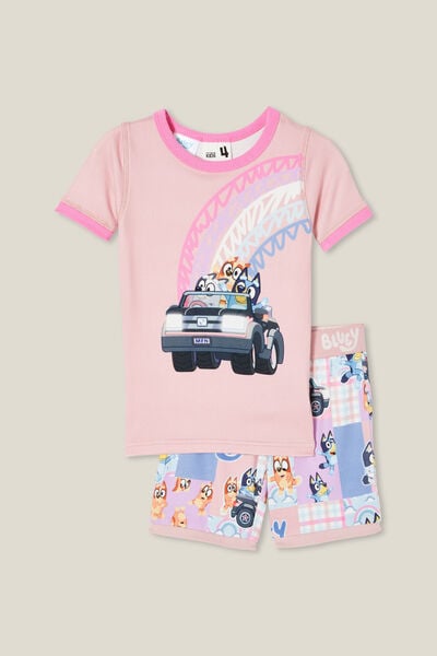 Harlow Super Soft Short Sleeve Pyjama Set License, LCN BLU ZEPHYR/BLUEY PIZZA GIRLS