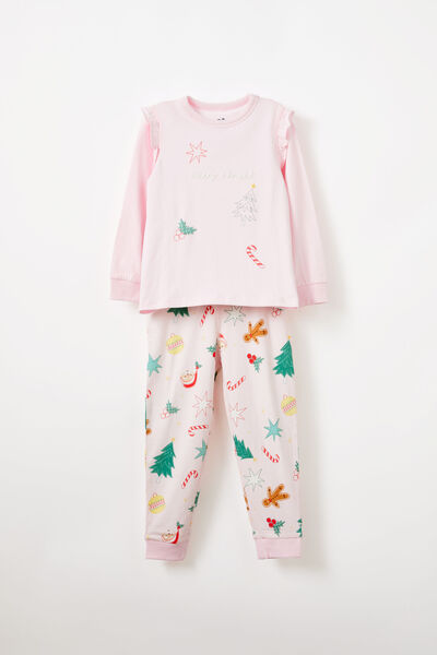 Ava Long Sleeve Pyjama Set, BALLERINA/MERRY AND BRIGHT