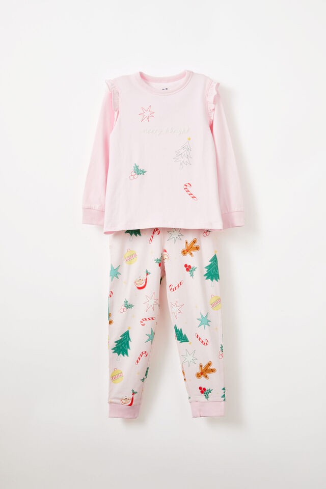 Ava Long Sleeve Pyjama Set, BALLERINA/MERRY AND BRIGHT