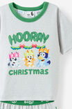 Bluey Short Sleeve Pyjama Set, LCN BLU CLOUD MARLE/BLUEY HOORAY CHRISTMAS - example image 2