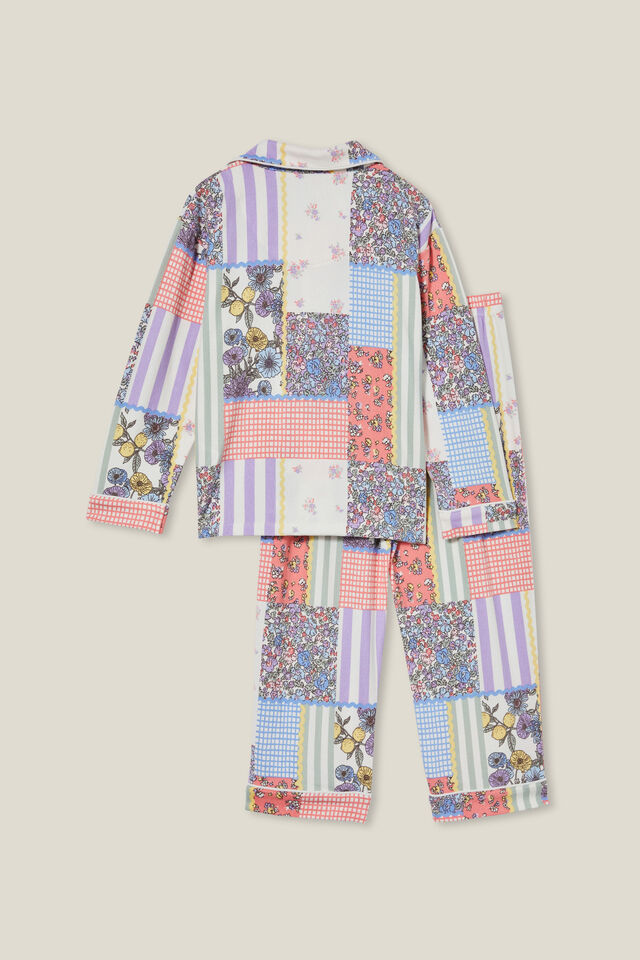 Laila Long Sleeve Pyjama Set, VANILLA/PATCHWORK FLORAL