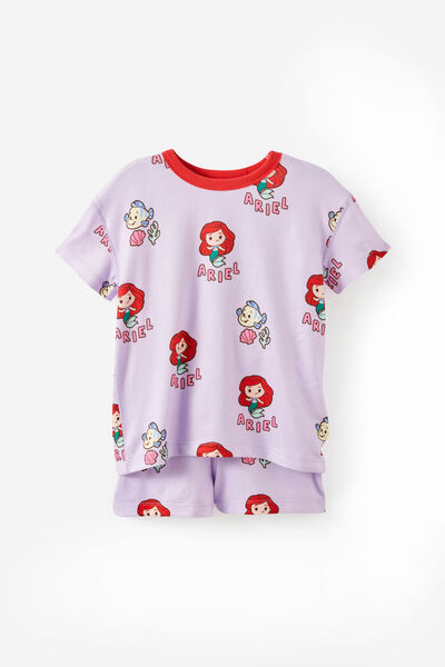 Snoozesoft Short Sleeve Pj Set License, LCN DIS VINTAGE LILAC/ARIEL AND FLOUNDER