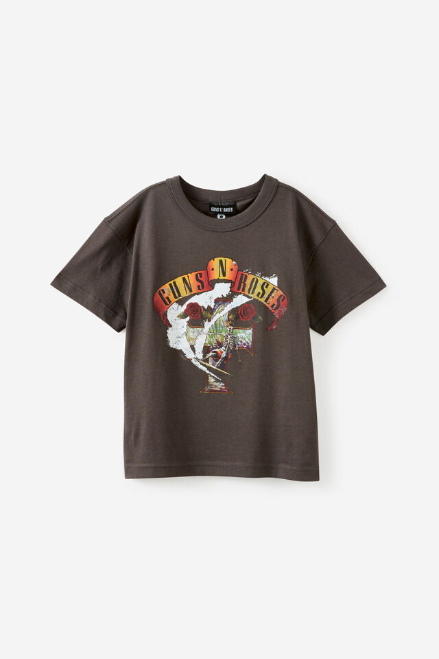 Licensed Drop Shoulder Short Sleeve Tee, PHANTOM/GUNS AND ROSES