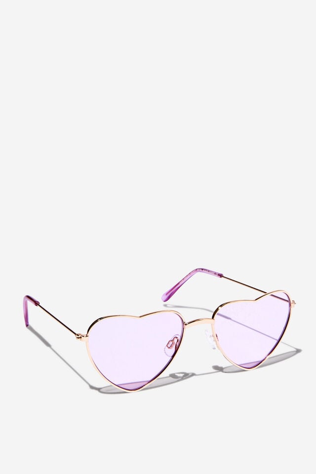 Kids Hayley Heart Metal Sunglasses, LILAC DROP