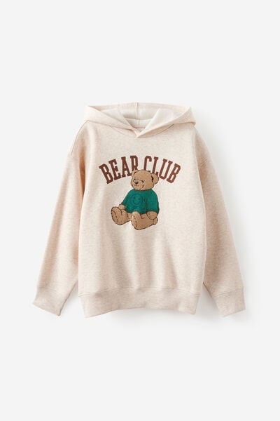 Sammy Oversize Hoodie, OATMEAL MARLE/BEAR CLUB