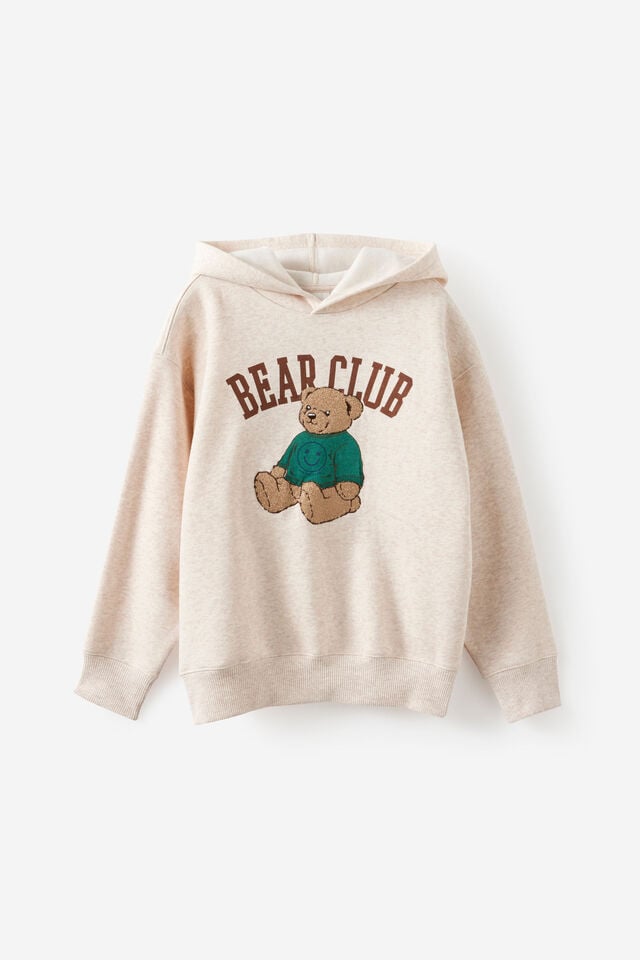 Sammy Oversize Hoodie, OATMEAL MARLE/BEAR CLUB
