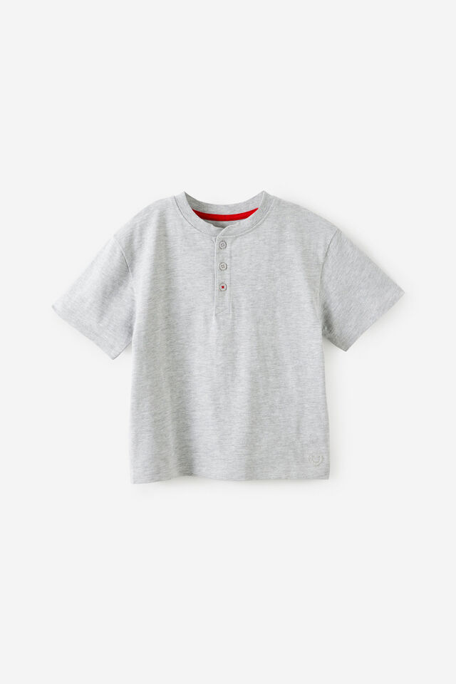 Slub Henley Tee, GREY MARLE