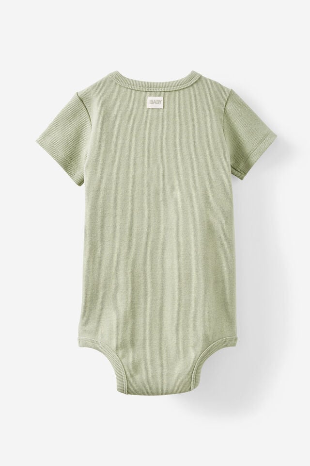 The Short Sleeve Rib Pocket Bubbysuit, DEEP SAGE