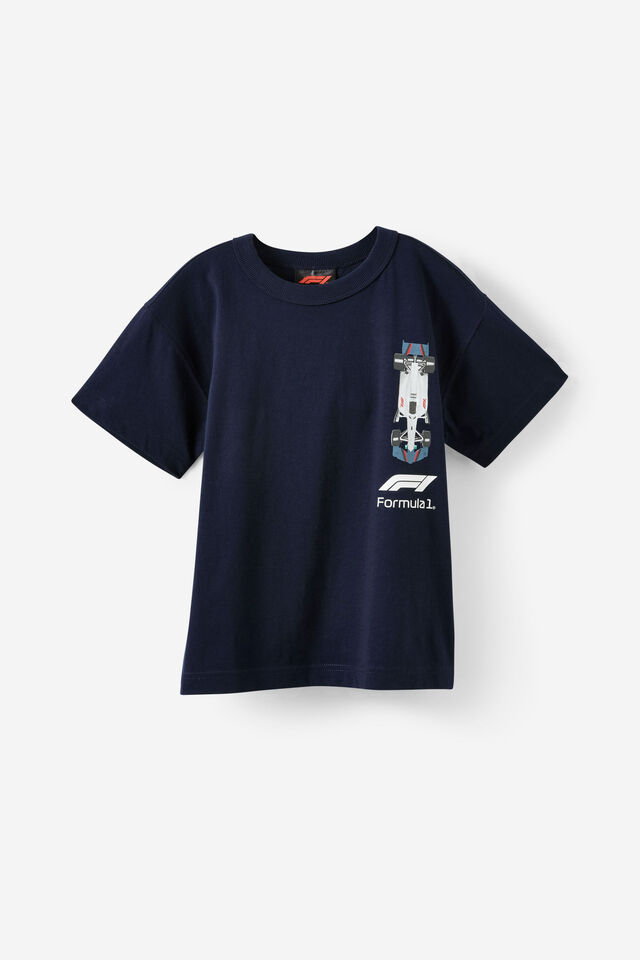 Licensed Drop Shoulder Short Sleeve Tee, LCN F1 SQUID INK/ FORMULA 1 RACE CAR